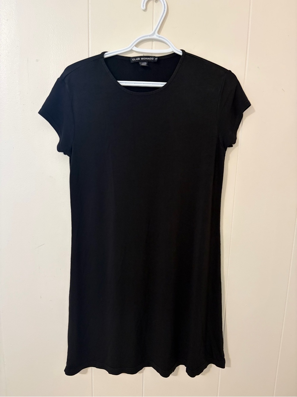 Club Monaco Black Short Sleeve Tunic Dress